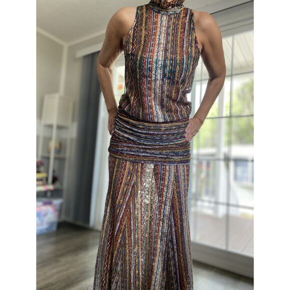 MIXED BY NASRIN evening cocktail dress in a textured pattern BR40 US M Tall - Picture 1 of 12